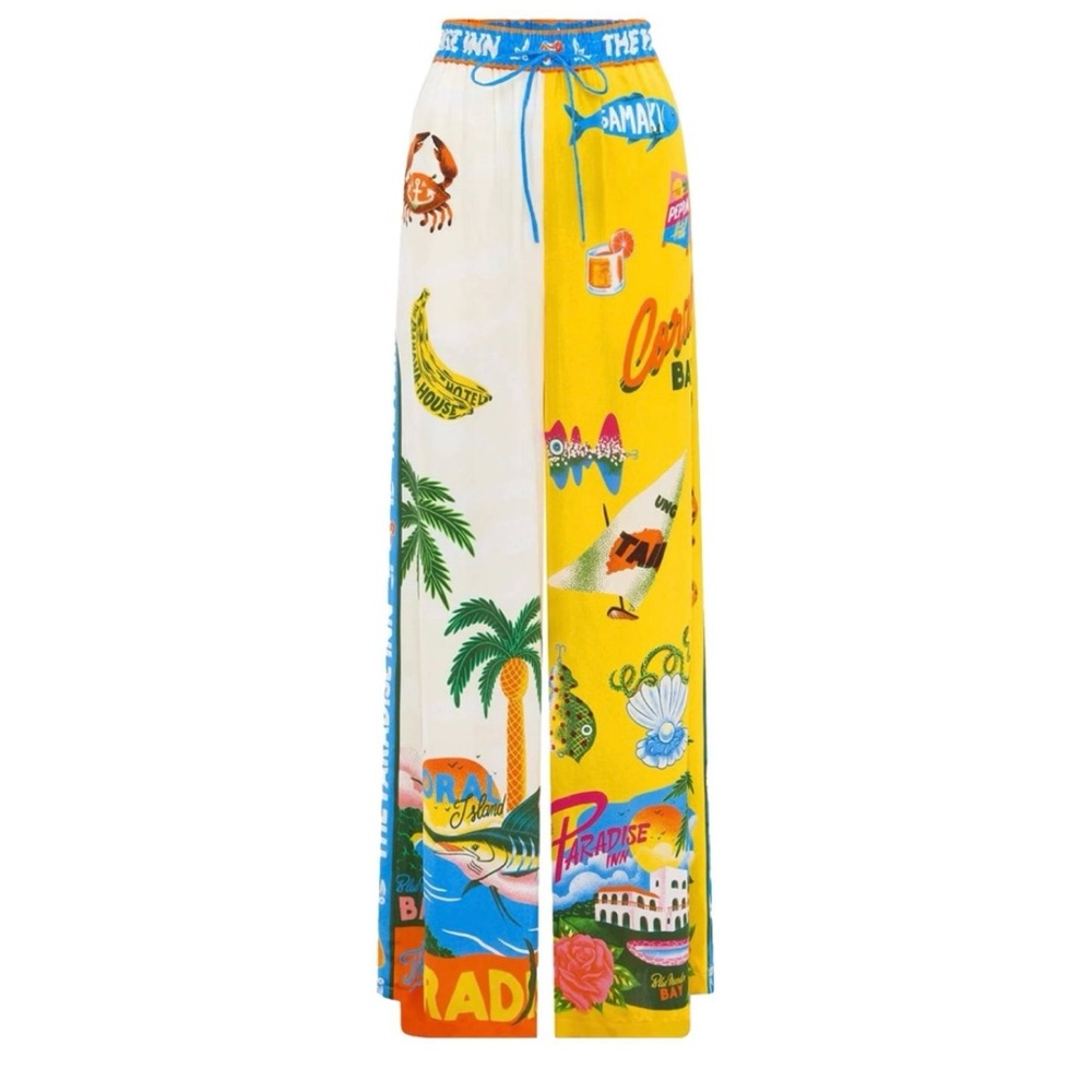 Alemais Multicolor Graphic Wide Leg Pants